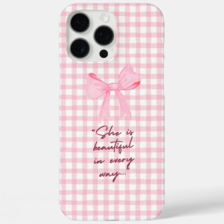 Rosa und weiß mit rosa Schleife iPhone / iPad Hüll 16 Pro Max Hülle