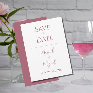 Rosa und Weiß Moderne Elegante Minimalistische Hoc Save The Date