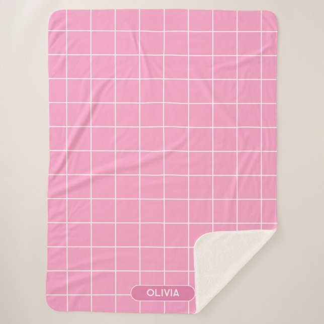 Rosa und Weiß Sherpadecke (Vorderseite)