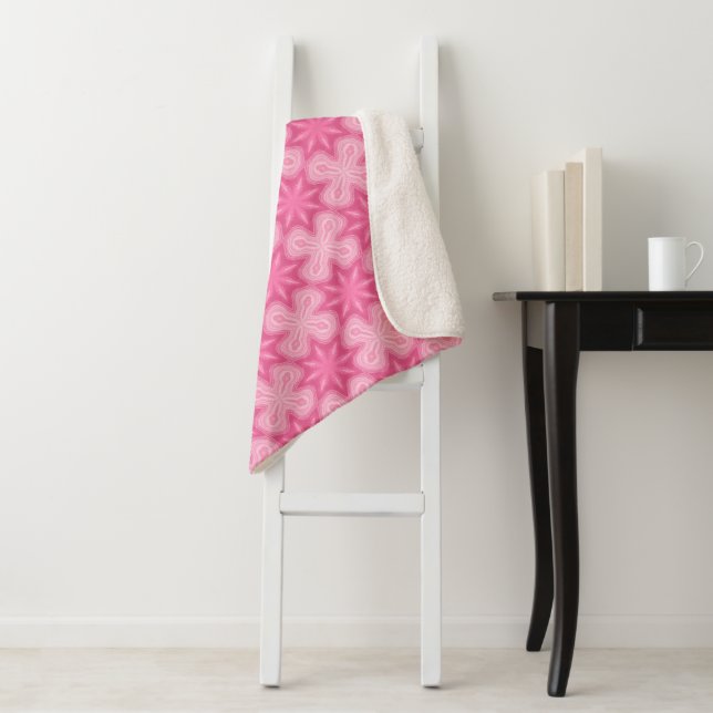 Rosa und Weiß Sherpadecke (Beispiel)