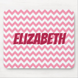 Rosa und Weiß Zickzack Mousepad
