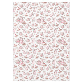 Rosa und weiße Bäckerei Nachspeisen Tischdecke