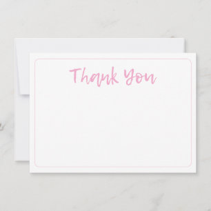 Rosa und Weiße Blank Elegante Handschrift Mitteilungskarte