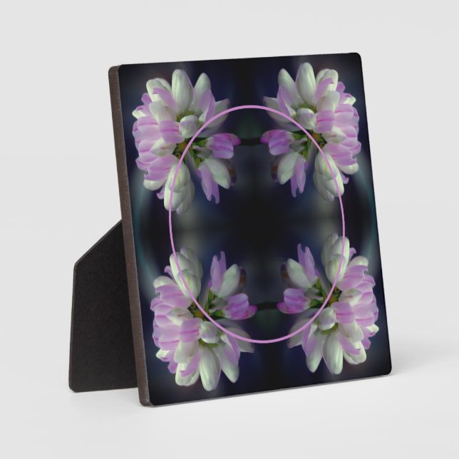 Rosa und weiße Blume kreieren Ihr eigenes Foto Fotoplatte (Vorderseite)