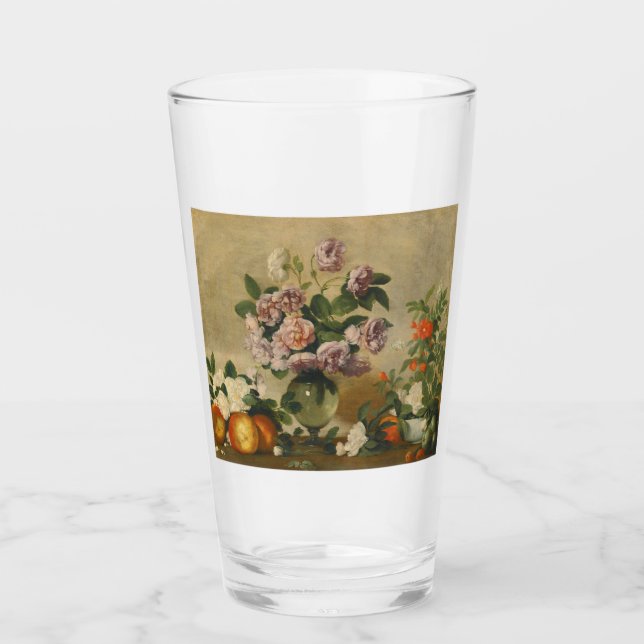 Rosa und weiße Blume (Peonies Still Life) Glas (Vorderseite)