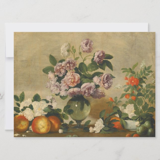 Rosa und weiße Blume (Peonies Still Life) Karte (Vorderseite)