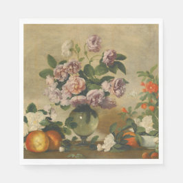 Rosa und weiße Blume (Peonies Still Life) Serviette