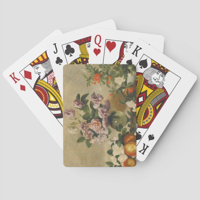 Rosa und weiße Blume (Peonies Still Life) Spielkarten (Rückseite)