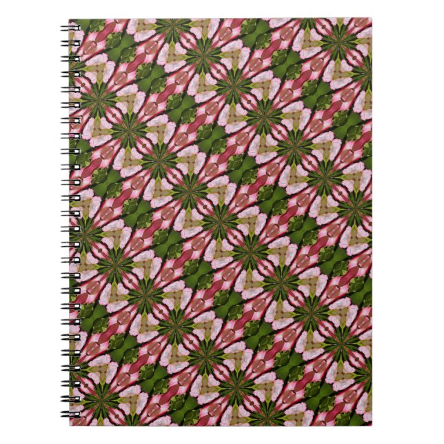 Rosa und weiße Blume Petals Abstrakte Art Notebook Notizblock (Vorderseite)