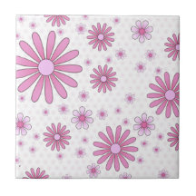 Rosa und weiße Blume Power Retro