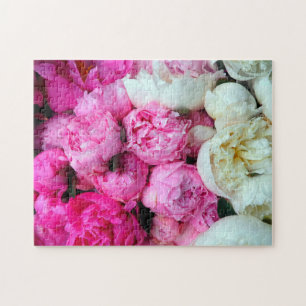 Rosa und weiße Blume Puzzle