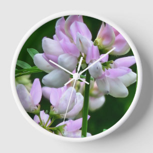 Rosa und weiße Blume Uhr