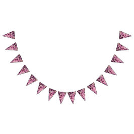 Rosa und weiße Blume Wimpelkette