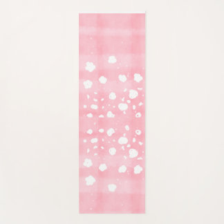 Rosa und weiße Blumen Yogamatte