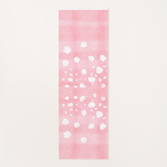 Rosa und weiße Blumen Yogamatte (Vorderseite)