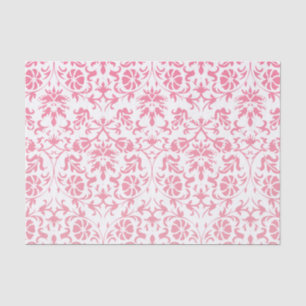 Rosa und weiße BlumenDamast Seidenpapier