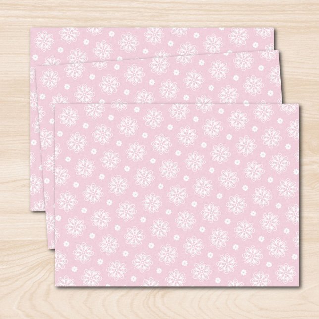 Rosa und weiße Blumenmuster Seidenpapier (Von Creator hochgeladen)