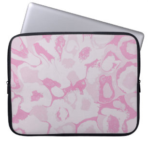 Rosa und weiße Blumenstoffe Laptopschutzhülle