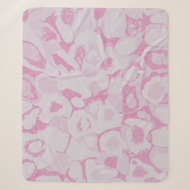 Rosa und weiße Blumentextilien Sherpadecke (Vorderseite)