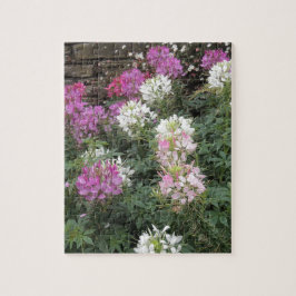 Rosa und weiße Blüten Puzzle