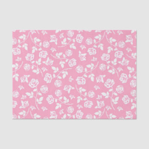 Rosa und weiße Blüten/Rose - Gewebe Seidenpapier