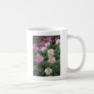 Rosa und weiße Blüten Tasse