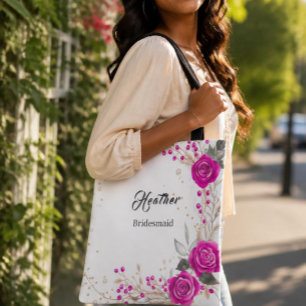 Rosa und weiße Brautjungfer-Tasche
