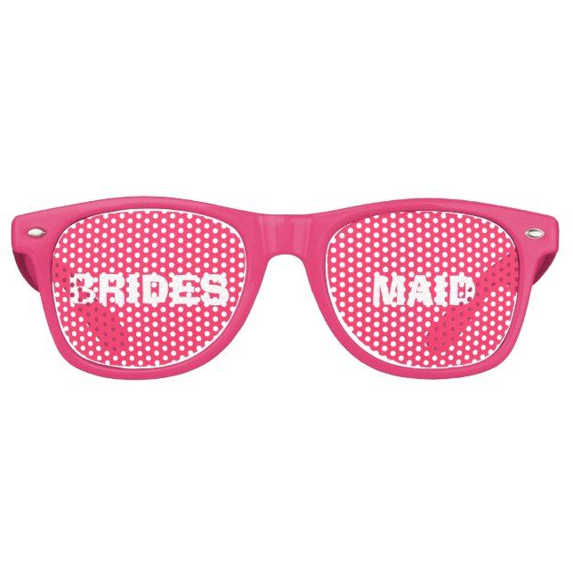 Rosa und weiße Bridesmaid Party Augenbrille Sonnenbrille (Vorderseite)