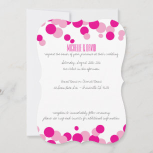 Rosa und weiße Bubbles Confetti Einladungen für Ho