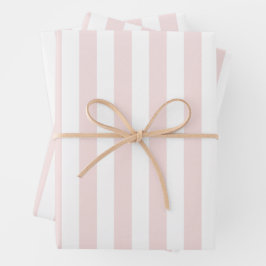 Rosa und Weiße Cabana Streifen Palm Beach Geschenkpapier Set