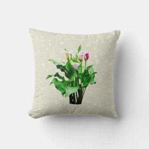 Rosa und weiße Calla Lilies Kissen