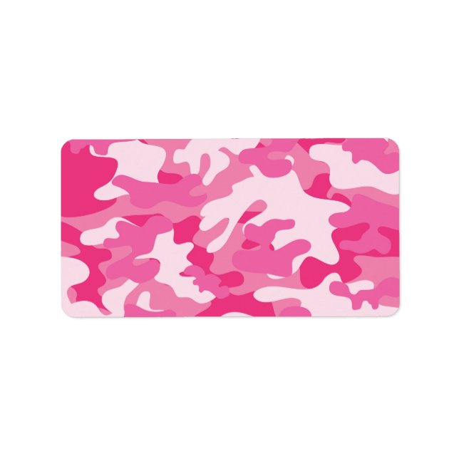 Rosa und weiße Camouflage Adressaufkleber (Vorne)