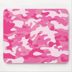 Rosa und weiße Camouflage Mousepad
