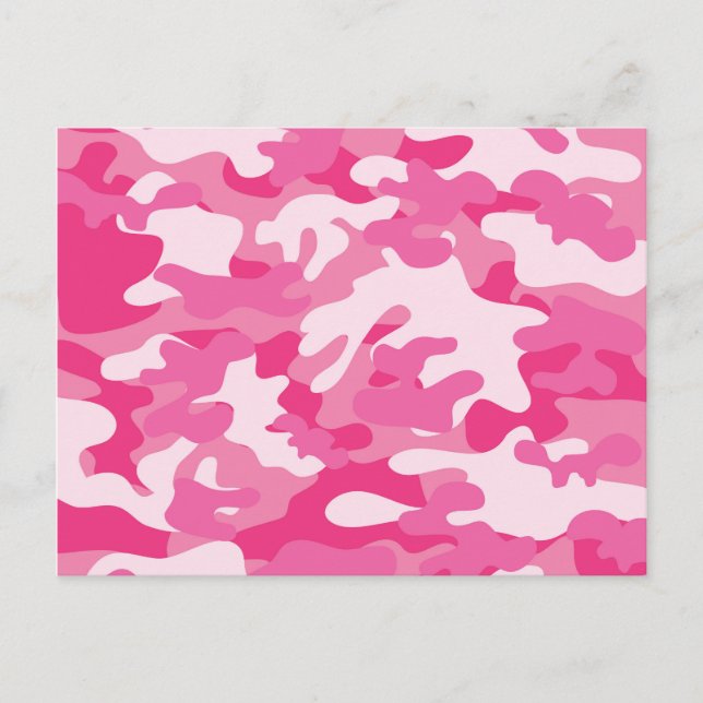 Rosa und weiße Camouflage Postkarte (Vorderseite)