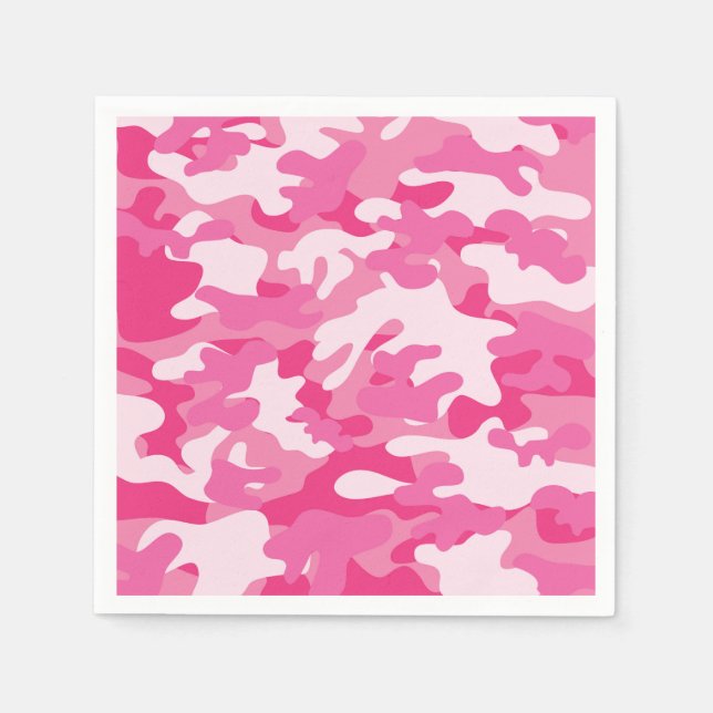Rosa und weiße Camouflage Serviette (Vorderseite)