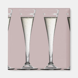 Rosa und weiße Champagner-Glass-Flöten Magnet