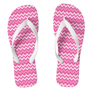 Rosa und weiße Chevron-Muster 2 Flip Flops