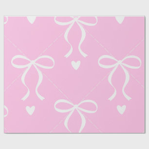 rosa und weiße Coquette-Schleife Geschenkpapier