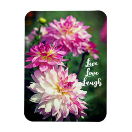 Rosa und weiße Dahlia Blume Motivierend Magnet