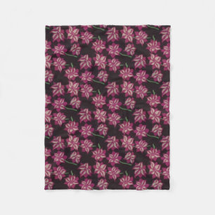 Rosa und weiße Dahlia-Muster Fleecedecke