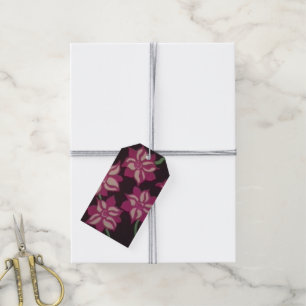 Rosa und weiße Dahlia-Muster Geschenkanhänger