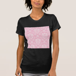 Rosa und weiße Damast T-Shirt