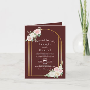 Rosa und weiße dämmrige Blüten Hochzeitseinladung Einladung