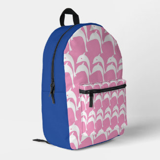Rosa und Weiße Delfine Bedruckter Rucksack