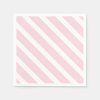 Rosa und weiße, diagonal gestreifte Muster Serviette