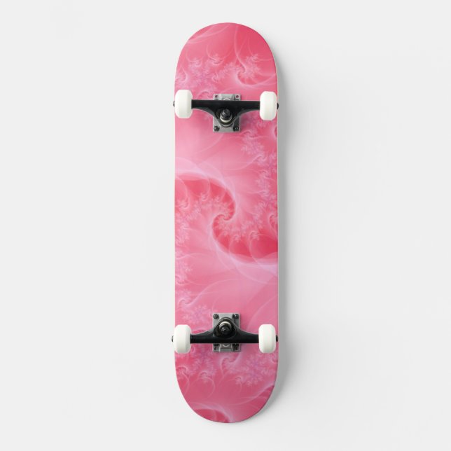 Rosa und weiße Drehung Skateboard (Vorderseite)