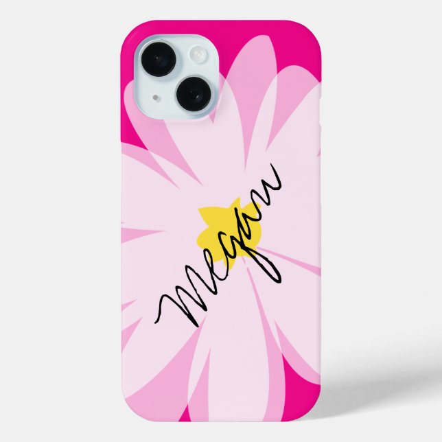 Rosa und weiße dunkle Blume zeichnend iPhone 15 Ge Case-Mate iPhone Hülle (Rückseite)