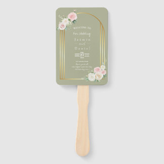 Rosa und weiße dunkle Blüten Hochzeitsreise Fächer