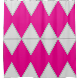 Rosa und weiße Duschvorhang