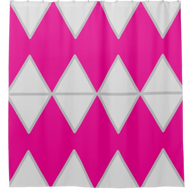 Rosa und weiße Duschvorhang (Vorderseite)
